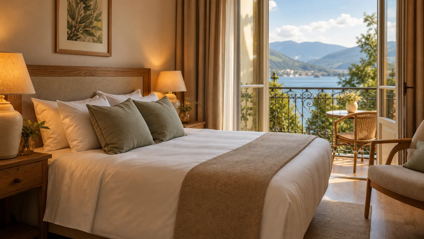 Chambre lumineuse pour hébergement touristique à Aix-les-Bains
